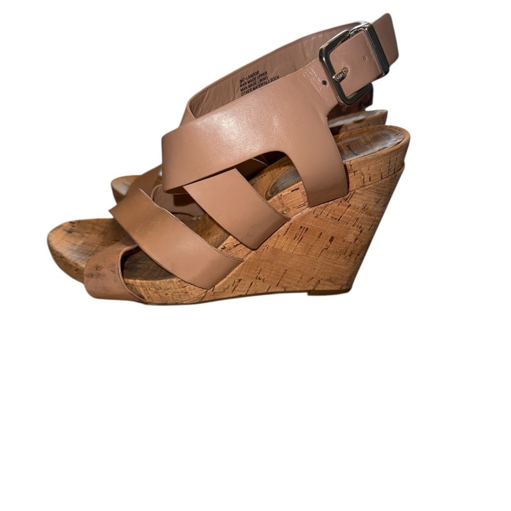 INC Women's Landor Faux Leather Strappy Wedges Tan - Picture 4 of 9